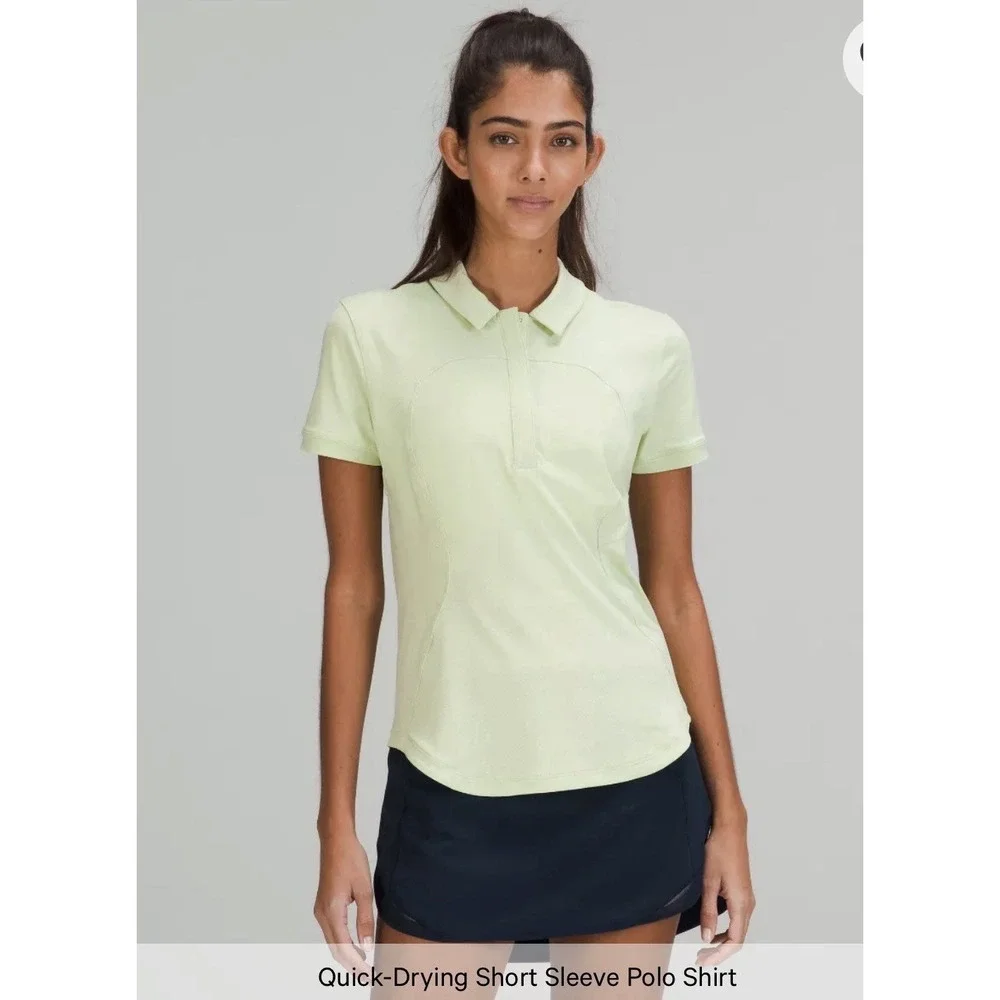 Lululemon Quick Drying  Polo Fits Size 12 Best No Tag Kohlrabi Green KOGR 03404